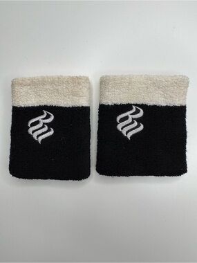 Rocawear Y2K Black White Terry Wristbands Sweatbands Set Hip Hop Streetwear RW
